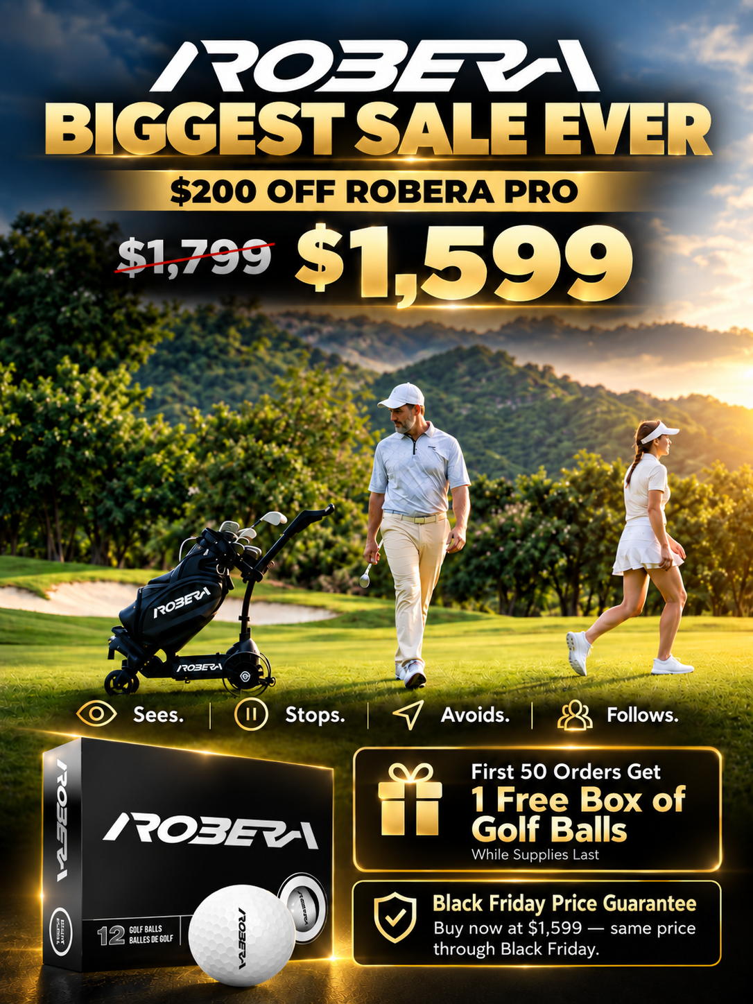 Holiday Sale— Free Golf Balls with Robera Pro (for US only)